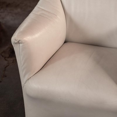 White Leather Tentazione Club Chairs attributed to Mario Bellini for Cassina, 1970s, Set of 2-QVY-1719199