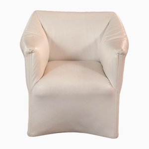 White Leather Tentazione Club Chairs attributed to Mario Bellini for Cassina, 1970s, Set of 2-QVY-1719199