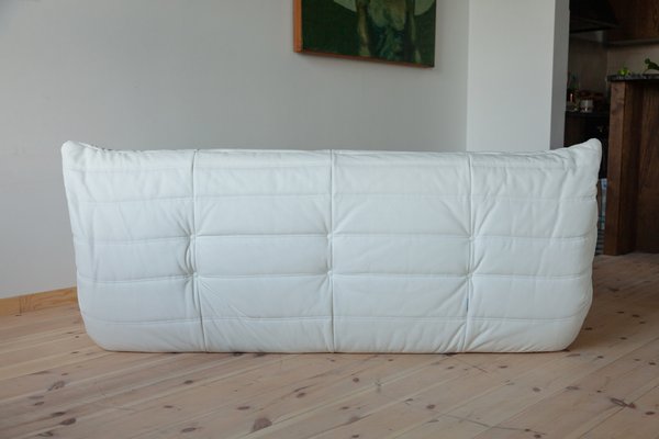 White Leather Togo 3-Seater Sofa by Michel Ducaroy for Ligne Roset-IXA-1805423