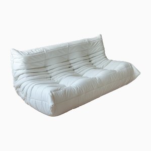 White Leather Togo 3-Seater Sofa by Michel Ducaroy for Ligne Roset-IXA-1805423