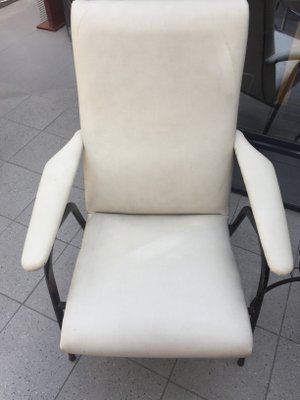 White Leatherette Lounge Chair, 1960s-SSK-692219