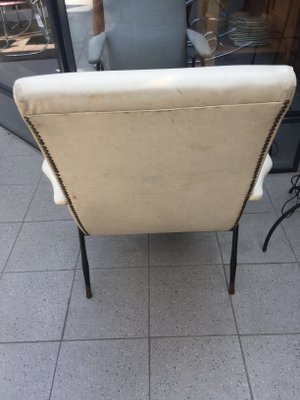 White Leatherette Lounge Chair, 1960s-SSK-692219