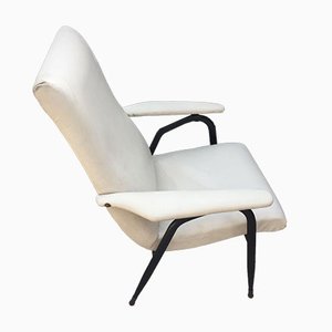 White Leatherette Lounge Chair, 1960s-SSK-692219