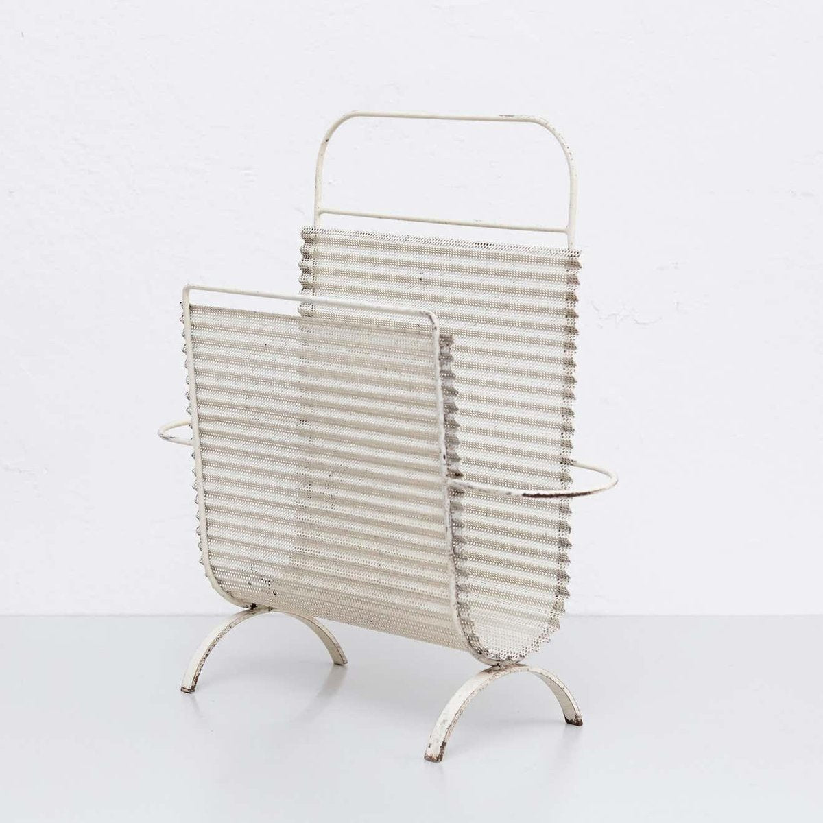 White Magazine Holder by Mathieu Matégot, 1950s