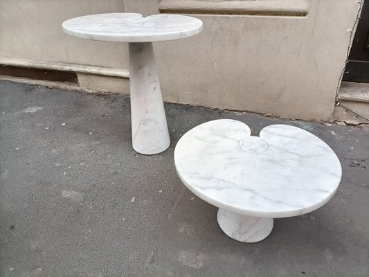 White Marble Eros Coffee Table by Angelo Mangiarotti for Skipper, 1980s, Set of 2-OHK-1256424