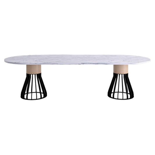 White Marble Mewoma Dinner Table by Jonah Takagi