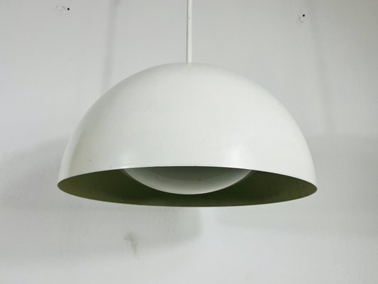 White Metal and Glass Pendant Lamp in the style Temde, 1970s-PUK-1398675