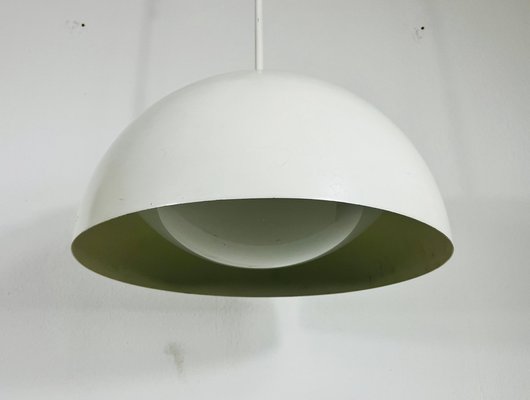 White Metal and Glass Pendant Lamp in the style Temde, 1970s-PUK-1398675