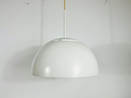 White Metal and Glass Pendant Lamp in the style Temde, 1970s-PUK-1398675