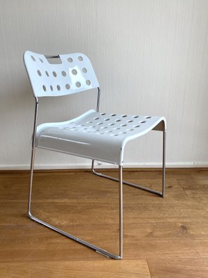 White Metal Model Omkstak Chairs by Rodney Kinsman for Bieffeplast, 1970s, Set of 4-LL-1779670