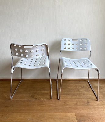 White Metal Model Omkstak Chairs by Rodney Kinsman for Bieffeplast, 1970s, Set of 4-LL-1779670