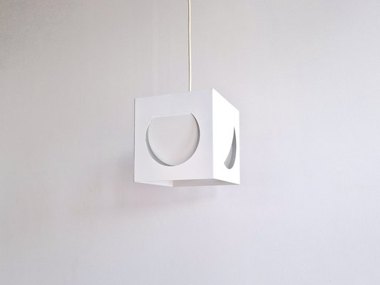 White Metal Pendant Lamp by Shogo Suzuki for Orno, Finland, 1960s-NV-1805151