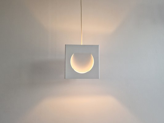 White Metal Pendant Lamp by Shogo Suzuki for Orno, Finland, 1960s-NV-1805151