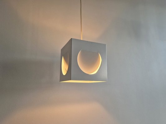 White Metal Pendant Lamp by Shogo Suzuki for Orno, Finland, 1960s-NV-1805151