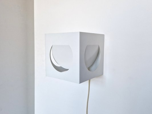 White Metal Wall Sconce by Shogo Suzuki for Orno, Finland, 1960s-NV-1805146