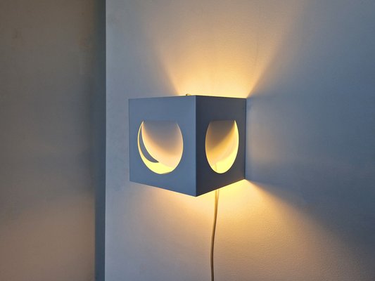 White Metal Wall Sconce by Shogo Suzuki for Orno, Finland, 1960s-NV-1805146