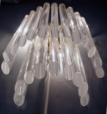 White Murano Glass and Brass Wall Sconce from Venini, Italy, 1960s-DEK-1110753