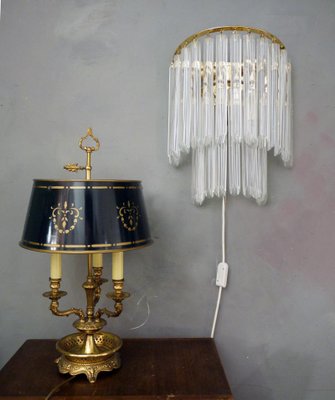 White Murano Glass and Brass Wall Sconce from Venini, Italy, 1960s-DEK-1110753