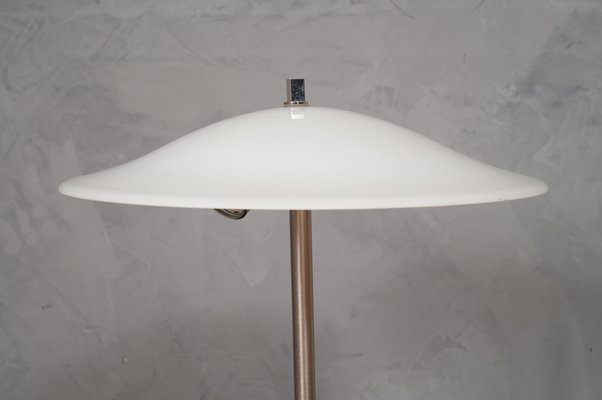 White Murano Glass and Steel Table Lamp, 1980s-UH-1299771