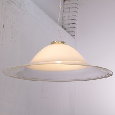 White Murano Glass Ceiling Lamp with Hot Applications-MPO-1325999