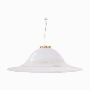 White Murano Glass Ceiling Lamp with Hot Applications-MPO-1325999