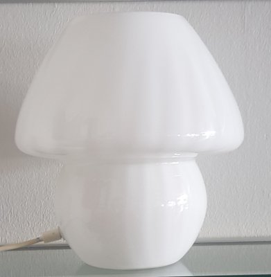 White Mushroom Table Lamp from Glashütte Limburg, 1970s-QDP-579672