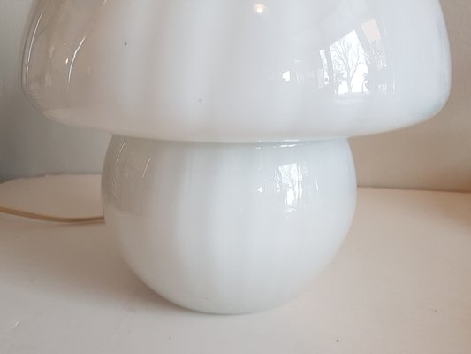 White Mushroom Table Lamp from Glashütte Limburg, 1970s-QDP-579672