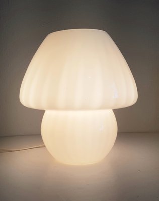 White Mushroom Table Lamp from Glashütte Limburg, 1970s-QDP-579672