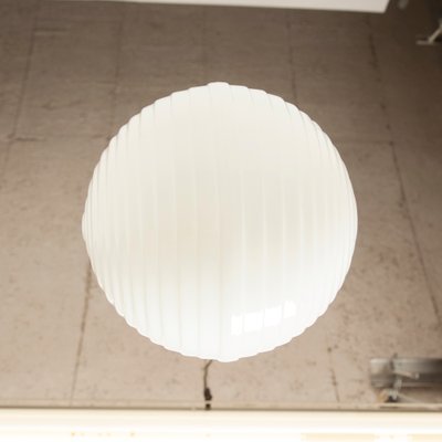 White Opaline Glass Ceiling Lamp, 1930s-JC-554658