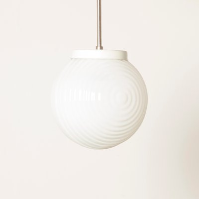 White Opaline Glass Ceiling Lamp, 1930s-JC-554658