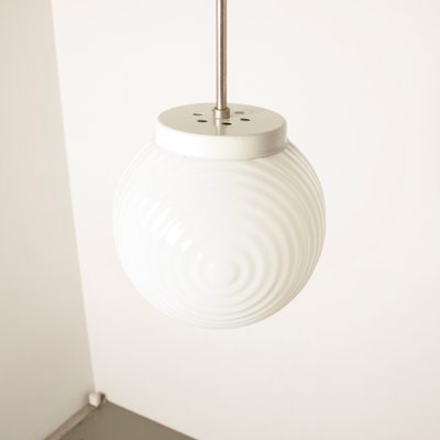 White Opaline Glass Ceiling Lamp, 1930s-JC-554658