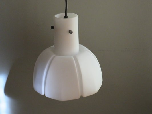 White Opaline Hanging Lamp from Glashütte Limburg, Germany, 1960s-UKG-1209463