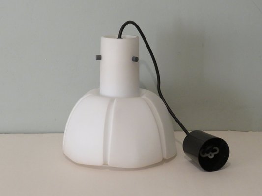 White Opaline Hanging Lamp from Glashütte Limburg, Germany, 1960s-UKG-1209463