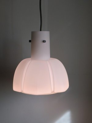 White Opaline Hanging Lamp from Glashütte Limburg, Germany, 1960s-UKG-1209463