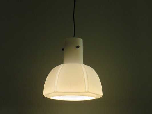 White Opaline Hanging Lamp from Glashütte Limburg, Germany, 1960s-UKG-1209463