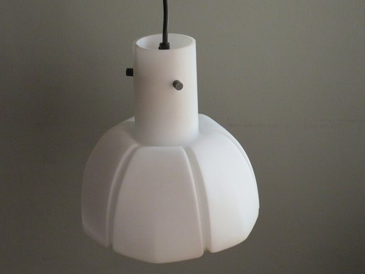 White Opaline Hanging Lamp from Glashütte Limburg, Germany, 1960s-UKG-1209463