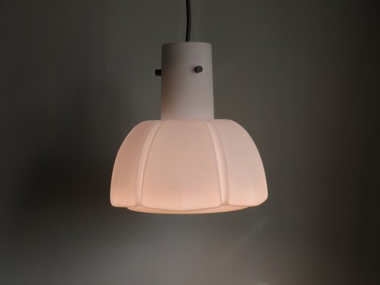 White Opaline Hanging Lamp from Glashütte Limburg, Germany, 1960s-UKG-1209463