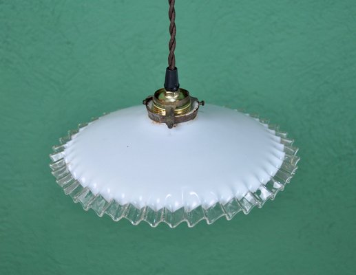 White Opaline Lamp with Flyers, 1930s-ROJ-1420497