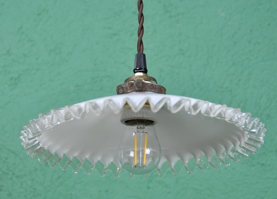 White Opaline Lamp with Flyers, 1930s-ROJ-1420497