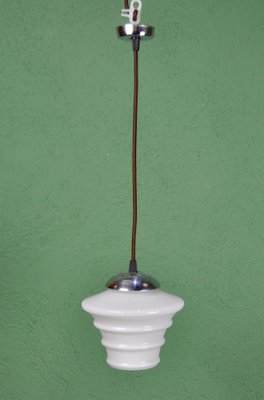 White Opaline Lamp with Lines, 1950s-ROJ-1447853