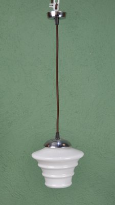 White Opaline Lamp with Lines, 1950s-ROJ-1447853