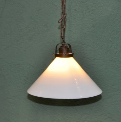 White Opaline Pendant Lamp, 1920s-ROJ-1406320