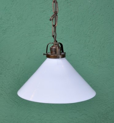 White Opaline Pendant Lamp, 1920s-ROJ-1406320