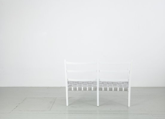 White-Painted Benches & Chair, 1960s, Set of 4-AA-831637