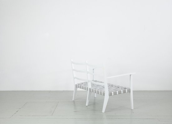 White-Painted Benches & Chair, 1960s, Set of 4-AA-831637