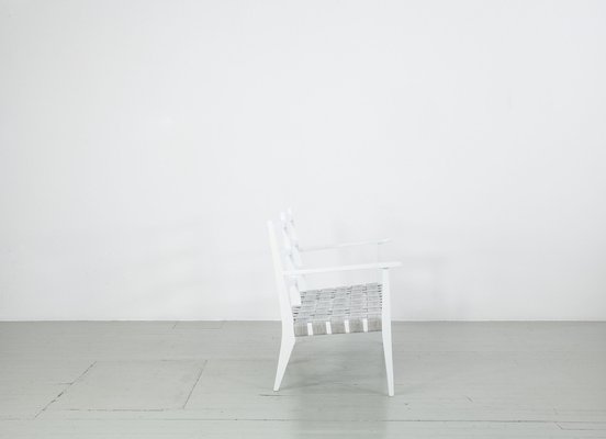 White-Painted Benches & Chair, 1960s, Set of 4-AA-831637