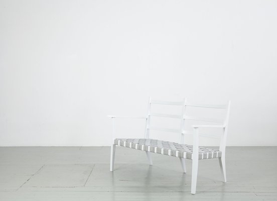 White-Painted Benches & Chair, 1960s, Set of 4-AA-831637