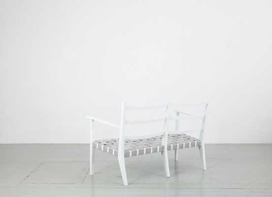 White-Painted Benches & Chair, 1960s, Set of 4-AA-831637