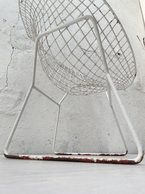 White Patted Mesh Metal Armchairs, Set of 2-UX-1776951