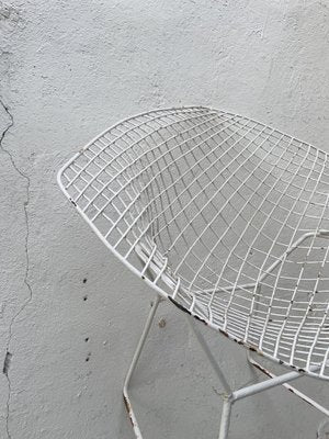 White Patted Mesh Metal Armchairs, Set of 2-UX-1776951